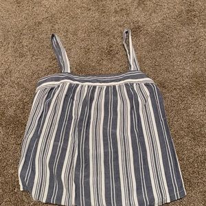 Blue and White stripped flowy tank top